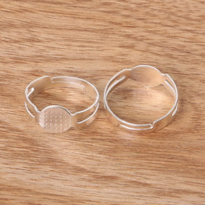 Silver Double Line Adjustable Ring Base
