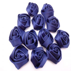 Dark Blue Satin Roses