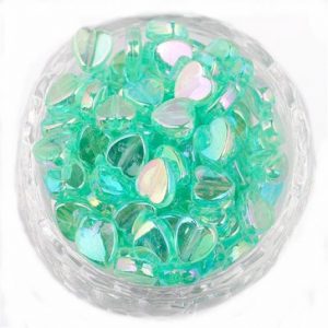 Green Acrylic Transparent Heart Beads