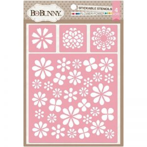 BoBunny Essentials Stickable Stencils - Flower Power