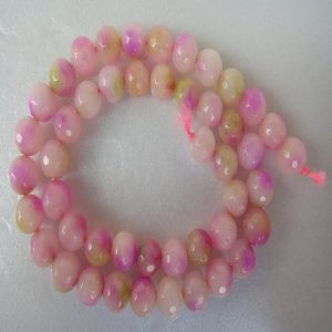 Baby Pink With Half White Agate Beads