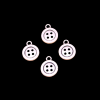 Button Silver Alloy Charm