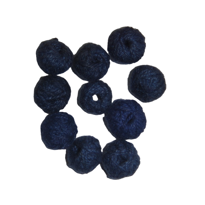 Navy Blue Cotton Thread Beads