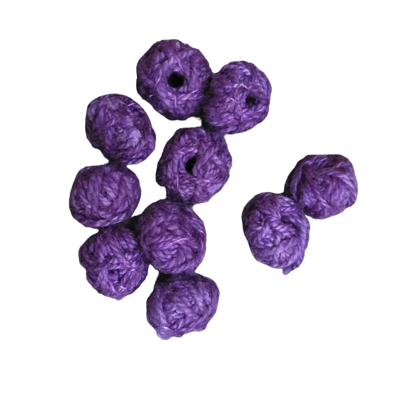Purple Cotton Thread Beads
