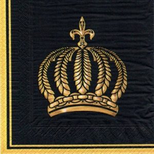 Crown In Black Background Decoupage Napkin