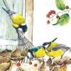 Yellow And Blue Colour Bird Decoupage Napkin