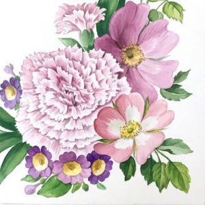 Purple Flowers Decoupage Napkin