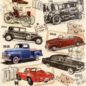 Classic Cars Decoupage Napkin