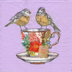 Two Birds With Tea Bag Decoupage Napkin