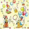 Party Yellow Clowns Decoupage Napkin