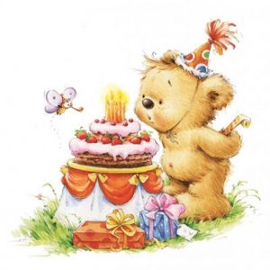 Teddy Birthday Decoupage Napkin