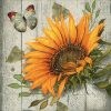 Sunflower With Butterfly Decoupage Napkin