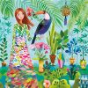 A Girl With Tropical Bird Decoupage Napkin