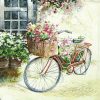 Flower Cycle Decoupage Napkin