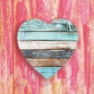 Wooden Heart Decoupage Napkin