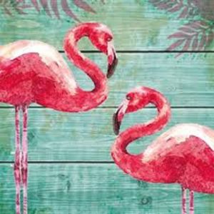 Two Flamingos Decoupage Napkin