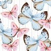 Pink And Blue Butterflies Decoupage Napkin
