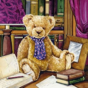 Teddy Reading The Books Decoupage Napkin