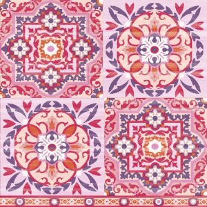 Tiles Pink Decoupage Napkin