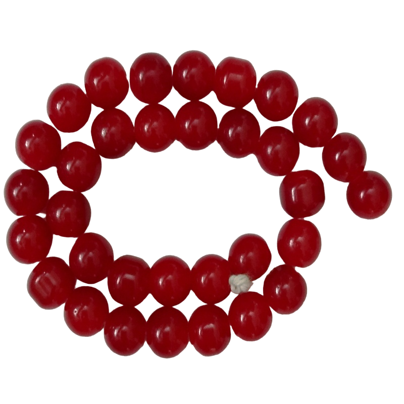 Double Shade Red Round Glass Beads
