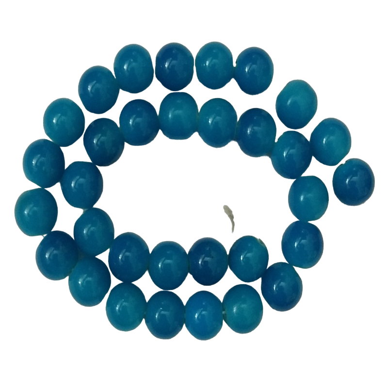 Double Shade Blue Round Glass Beads