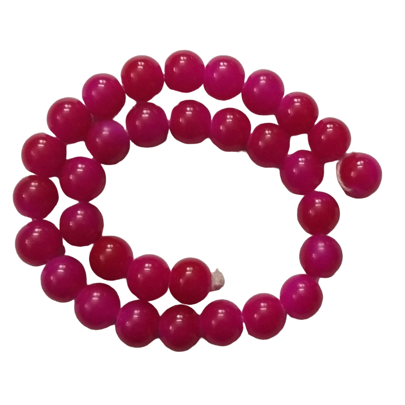 Double Shade Dark Pink Round Glass Beads