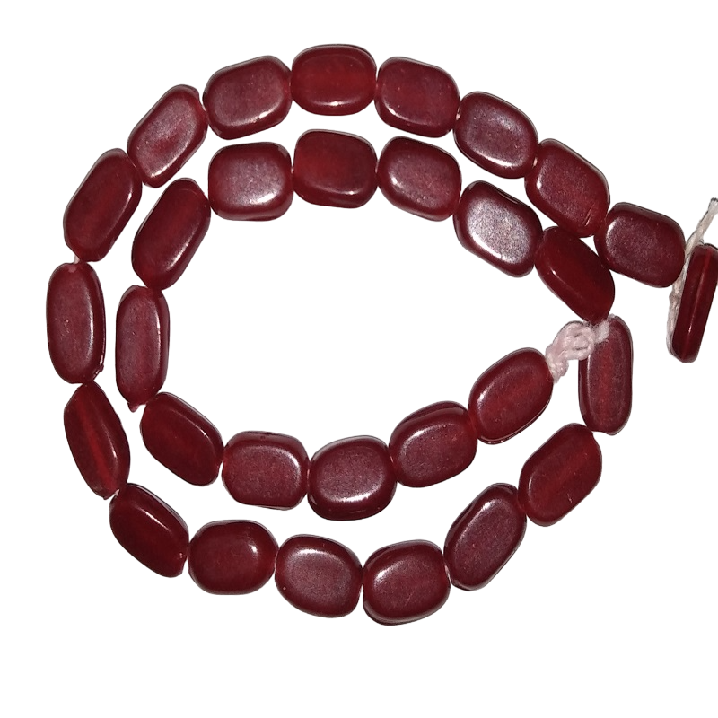 Maroon Flat Oval Glass Beads