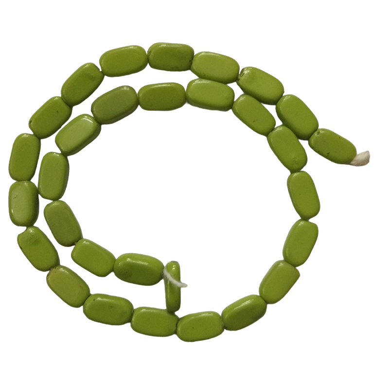 Light Green Flat Oval Glass Beads