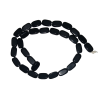 Black Flat Oval Glass Beads