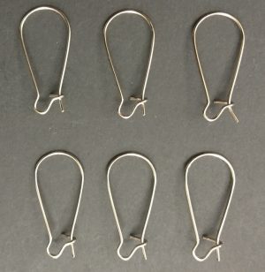 Dull Silver  Kidney Earring Hoops