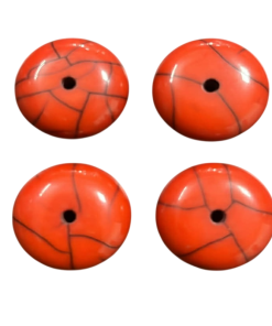 Red Rondelle Shape Resin Beads