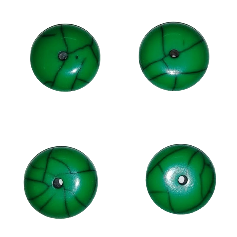 Green Rondelle Shape Resin Beads