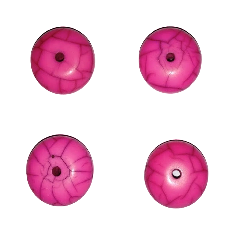 Pink Rondelle Shape Resin Beads