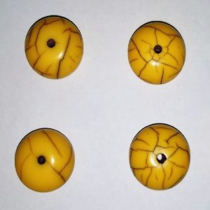 Yellow Rondelle Shape Resin Beads