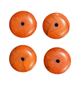 Dark Orange Rondelle Shape Resin Beads