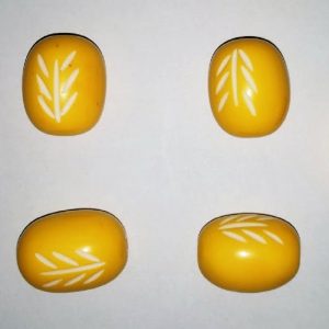 Yellow Oval Shape Resin Beads