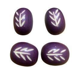 Purple Oval Shape Resin Beads