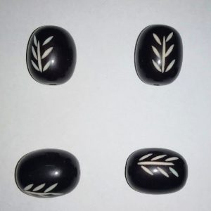 Black  Oval Shape Resin Beads