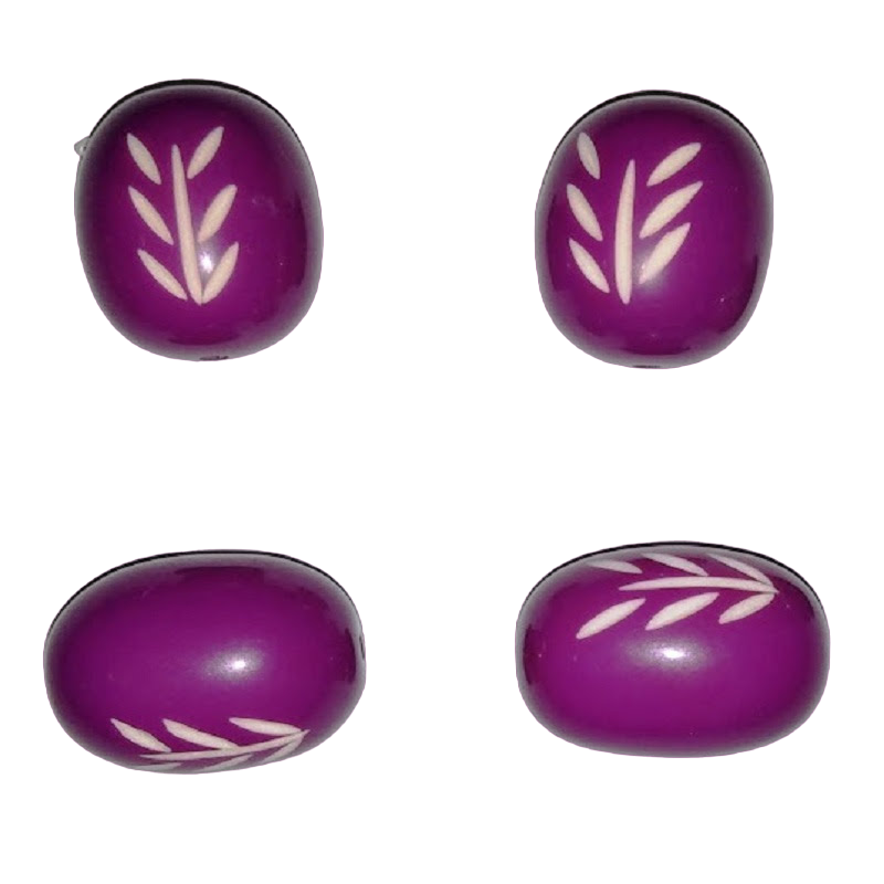Purple Oval Shape Resin Beads