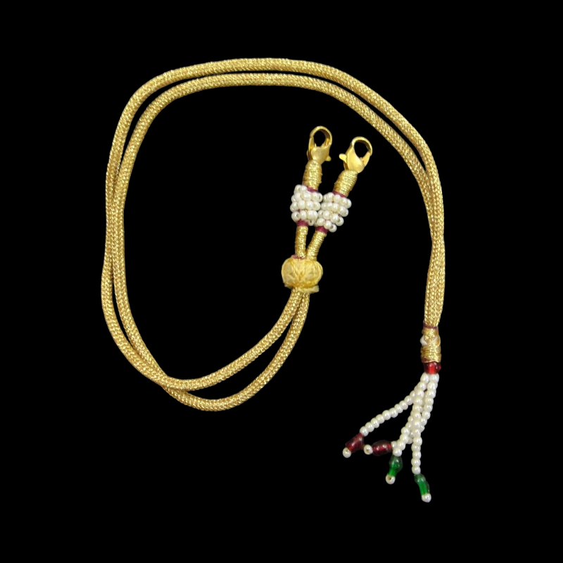 Gold Thread With Beads Neck Rope