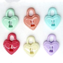 Heart Shaped Lock Resin Embellishment