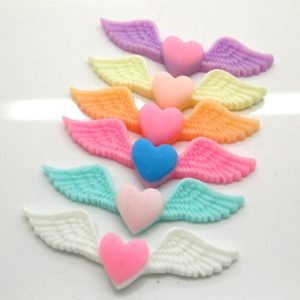 Heart With Wings Resin Embellishments