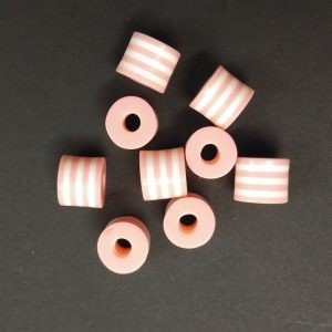 Acrylic Cylinder Shape Pink Beads 