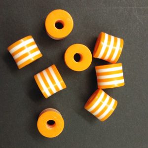 Acrylic Cylinder Shape Orange Beads