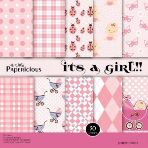 Papericious Designer Edition It's A Girl Paper Pack