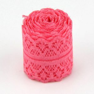 Watermelon Red Lace Trim