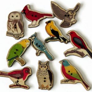 Mixed Bird Wooden Buttons