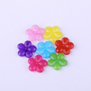 Mixed Colour Plum Flower Shape Acrylic Beads