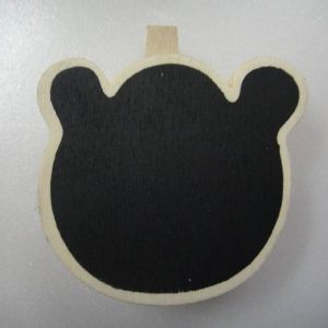 Mini Teddy Shape Chalkboard With Wooden Clothespin Clip