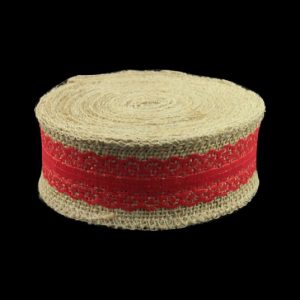 Red Lace With Jute Burlap Ribbon
